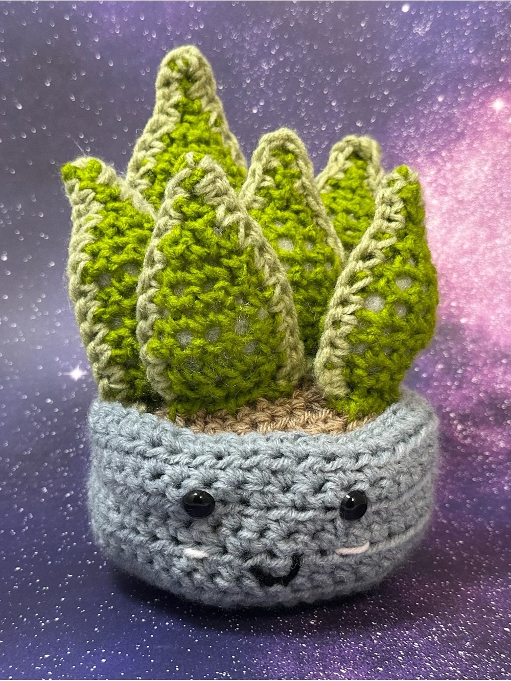 Handmade Crochet Amigurumi Snake Plant Green Succulent Toy